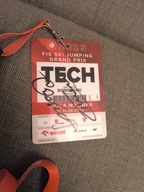 Akredytacja z autografami skoczków narciasrkich: m.in.Ammann, Żyła, Kubacki