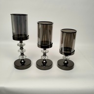 SWIECZNIK GLAMOUR LAMPION CZARNY KPL 3 SZT