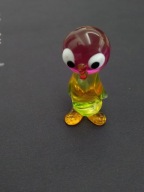 Wspaniały ptaszek, szkło uranowe, styl Murano Jarosław Brychta 5,5cm (A175)