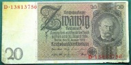 BANKNOT DO KOLEKCJI NIEMCY 20 MAREK 1929