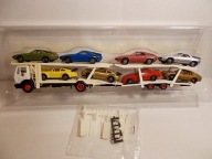 1:87 herpa - mercedes laweta porsche transporter + 8 x porsche