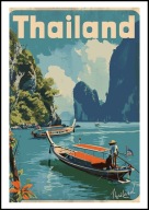 A2 KOLOROWY PLAKAT OBRAZ TAJLANDIA THAILAND, AZJA, VINTAGE RETRO NR 2