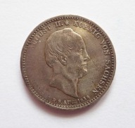 Niemcy Saksonia, 1/6 talara 1854 – Moneta pamiątkowa (śmierć króla)