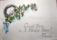 TELEGRAM ŚLUBNY - PODKOWA - SZCZĘŚĆ BOŻE MŁODEJ PARZE