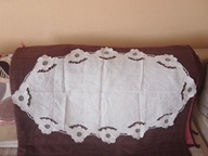 Śliczna haftowana serweta ( bieżnik ) lniany - 90cm x 55 cm !!