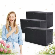 SKRZYNIA OGRODOWA ŁAWA NA TARAS XXL PODUSZKI KUFER SZARY ANTRACYTOWY 170 L