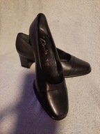 Buty damskie czółenka 4,5/ 37 1/3 CLARKS wider fitting czarne skóra