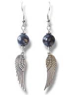 AW45 Kolczyki kamienie AGAT WĘŻOWY