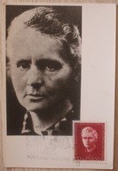 MARIA SKŁODOWSKA - CURIE - ZNACZEK + PIECZĄTKA, 1967 rok
