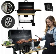 GRILL WĘGLOWY OGRODOWY DO OGRODU TARAS PRZENOŚNY KÓŁKA RUSZT DUŻY OGNISKO