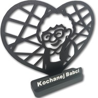 Ażurowa Ozdoba 3D Serce Personalizowany Prezent Na Dzień Babci