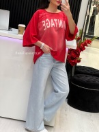 Dekatyzowana Bluza Czerwień Vintage