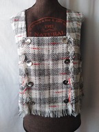 Top/kamizelka biała w kratkę - M