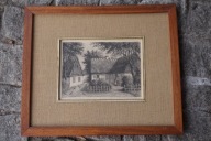 MARTIN F. LARSEN STARA GRAFIKA ANTYK DENMARK VINTAGE piękna oprawa