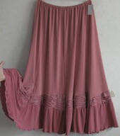 Spódnica w kliny dymny róż cienka dzianina długa r 48/56