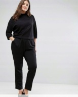 JUNAROSE czarny damski KOMBINEZON długi rękaw kieszenie NOWY 50/52