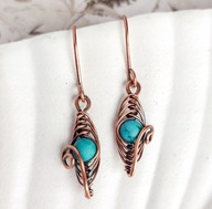 Małe, wiszące kolczyki z turkusem peruwiańskim, prezent na Boże Narodzenie