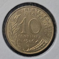 *FRANCJA [0113]*10 centymów CENTIMES 1986 Piąta Republika, Marianna Rośliny
