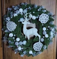 Wianek bożonarodzeniowy, na drzwi, z jeleniem nr5
