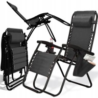 LEŻAK OGRODOWY PLAŻOWY BASENOWY SKŁADANY FOTEL TURYSTYCZNY MOCNY REGULOWANY