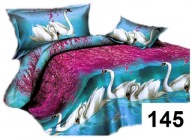 pościel 3 D 200x220 + 2x 70x80 zamek H 145 łabędzie 100% bawełna