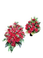 Komplet Cmentarz Duży Róże Czerwień Stojący