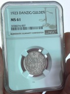 Wyprzedaż kolekcji – 1 GULDEN 1923 Wolne Miasto Gdańsk – NGC MS61