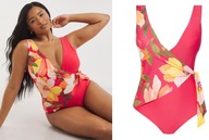 Śliczny strój kostium JDWILLIAMS Hawaii Wrap Front Swimsuit UK 28 EUR 56