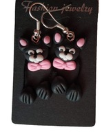 KOLCZYKI Z MODELINY CZARNE KOTY BLACK CATS KITTY