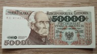 50000 zł 1989 seria AC stan 1 (UNC)