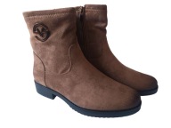 Botki damskie beżowe z nubuku – wygodne i eleganckie r. 38