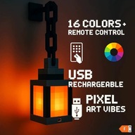 Lampka Nocna Minecraft – Przenośna Latarnia LED 16 Kolorów DIY