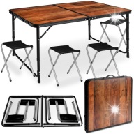 STOLIK TURYSTYCZNY SKŁADANY WALIZKA KEMPINGOWY PIKNIKOWY 4 KRZESŁA ZESTAW