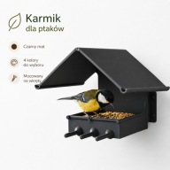 Karmik dla ptaków ogrodowy | 4 kolory | Budka z daszkiem