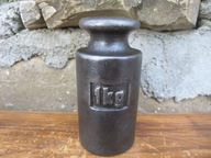 Stary żeliwny odważnik_1 kg_PRL