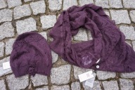 NOA NOA komplet czapka + chusta szal MOHAIR ORYGINAŁ NOWE