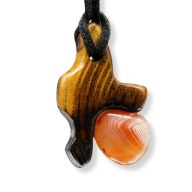 WISIOREK "Akacjowy karneol" - ZAKLĘTA SIŁA NATURY, akacja, PIROGRAFIA, ona