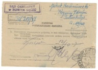 Nowy Sącz 1937 Potwierdzenie odbioru Krynica Zdrój