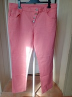 gina spodnie dżins strecz pomarańcz koral przygaszone proste 46