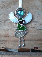 Aniołek z sercem, witraż Tiffany’ego nr 19, zawieszka, IDEALNY PREZENT.