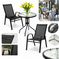 ZESTAW MEBLI OGRODOWYCH NA BALKON TARAS STOLIK + 2 KRZESŁA