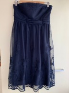 38 36 granat sukienka gorsetowa tiul haft Esprit