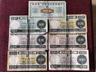 Zestaw 9 Bonów Towarowych PRL 1 cent - 20 centów Różne stany