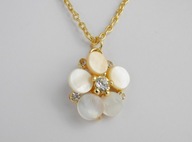 DELIKATNY WISIOR POZŁACANY CYRKONIE MACICA PERŁOWA