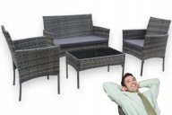 ZESTAW MEBLI OGRODOWYCH SFS010 MTG MEBLE OGRODOWE TECHNORATTAN SZARY