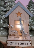 Dekoracja świąteczna domek drewniany LED WYPRZEDAŻ