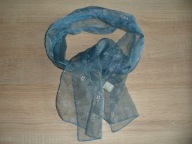 Błękitny połyskujący szyfonowy 23 x120