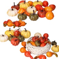 SZTUCZNE DYNIE OZDOBNE DEKORACYJNE ZESTAW JESIEŃ