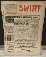 ŚWIAT 1907 Pismo tygodniowe ilustrowane stara gazeta reklamy prl