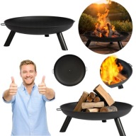 PALENISKO OGRODOWE DUŻE 80CM TRÓJNÓG DO GRILLA OGNISKA KOCIOŁEK Z UCHWYTAMI